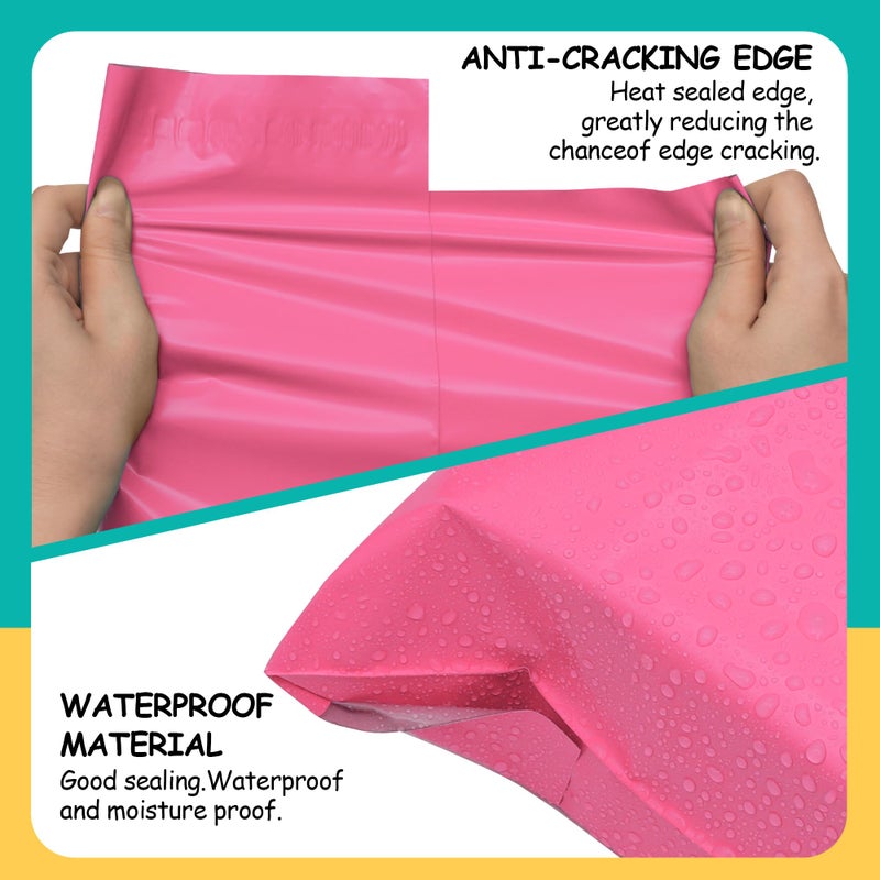Vapulcio Poly Mailers 10x13 Inch 100 Pcs - Pink Waterproof Shipping Envelopes for Small Business with Tear Resistance and Self-Sealing Feature - Ideal Packaging Bags for Mailing, Shipping, and More - Image 4